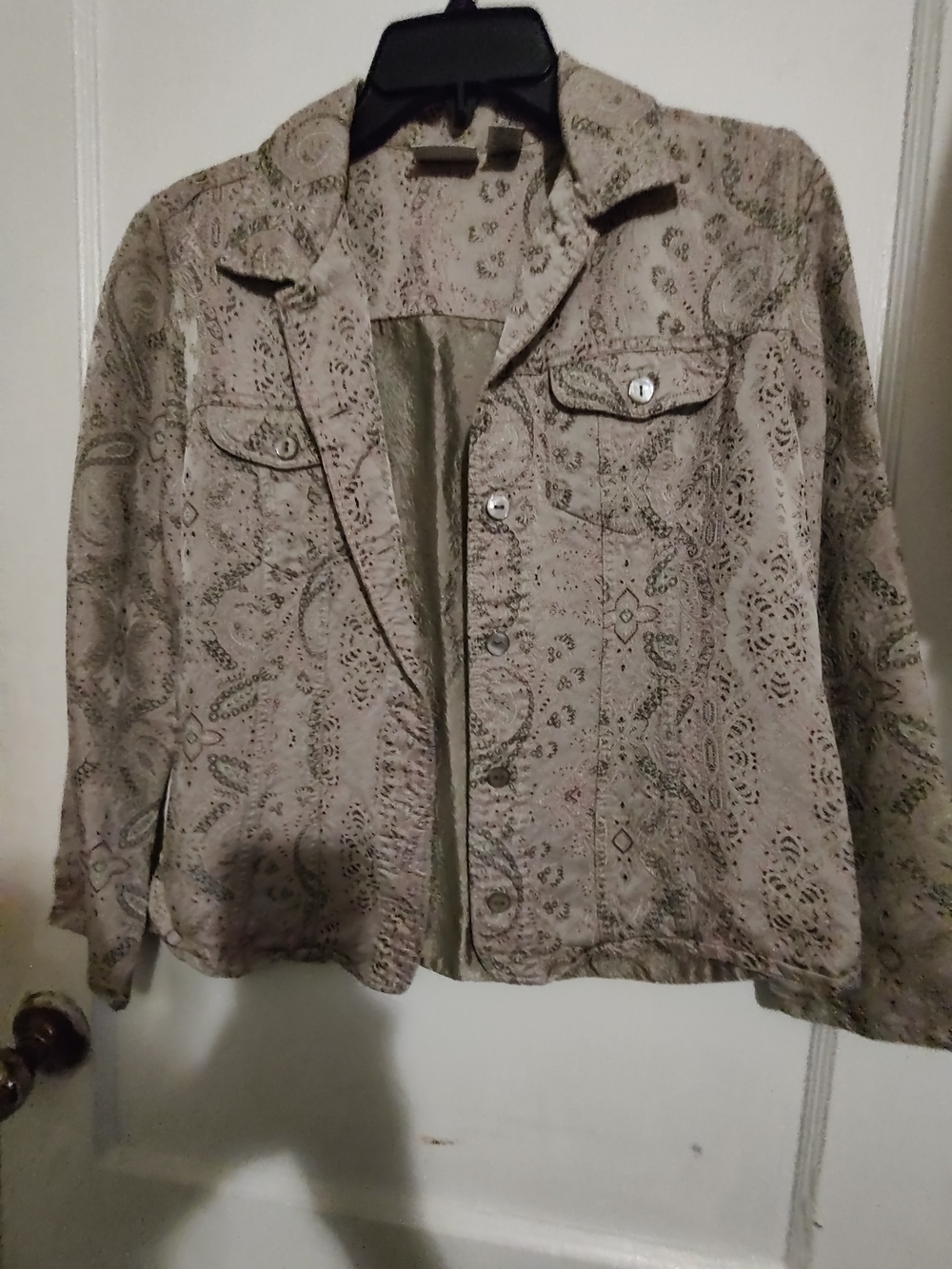 Chico'sWomen’s Paisley Print Lightweight Jacket - Olive Green
